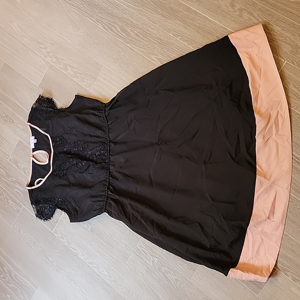 Glow & Grow by Moms Maternity Black and Pink Summer Dress Size Medium